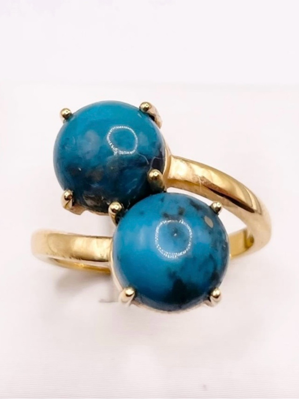 Size 7 blue turquoise 925 Sterling silver bypass Ring - Picture 8 of 8